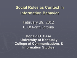 Presentation Slides - UNC School of Information and Library Science