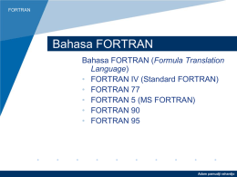 Pengenalan Bahasa FORTRAN