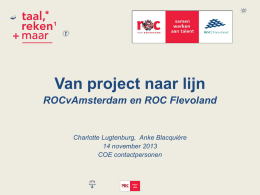 Presentatie ROC van Amsterdam - Steunpunt taal en rekenen mbo