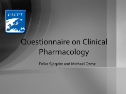 Questionnaire on Clinical Pharmacology