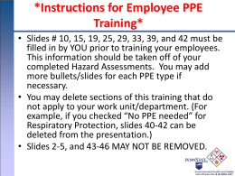 PPE - Environmental Health and Safety