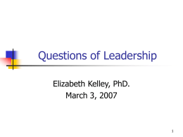Questions of Leadership