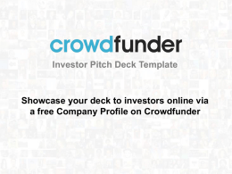 Free Investor Pitch Deck Template