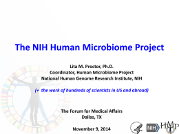 The NIH Human Microbiome Project