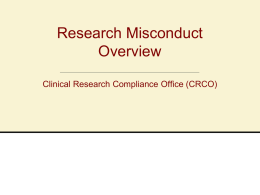 Presentation Title - Office of Research Compliance