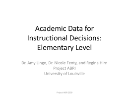 School-Wide Data - University of Louisville