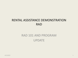 RENTAL ASSISTANCE DEMONSTRATION RAD