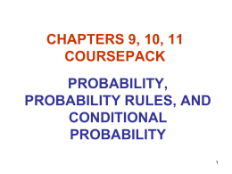 Lecture Notes Number 3 - Department of Statistics and Probability