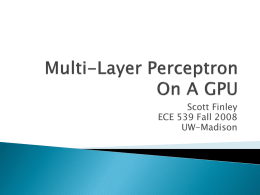 Multi-Layer Perceptron On A GPU