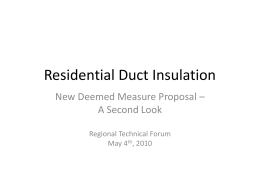 Residential Duct Insulation - Regional Technical Forum (RTF)