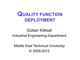 QFD - Middle East Technical University OpenCourseWare