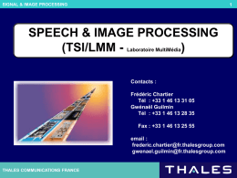 signal & image processing 1 thales communications france