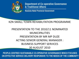Small Town Rehab Presentation to 2010 Municipalities