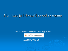 Normizacija i HZN - Hrvatski zavod za norme