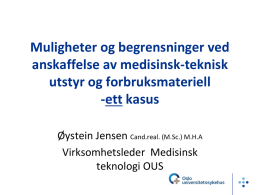Øystein Jensen, innkjøp - Medisinsk Teknisk Forening
