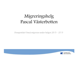 Statusrapport Pascal Västerbotten