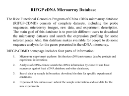 rifgp microarray database demo - The Rice Functional Genomics