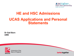 UCAS Application Form and a good supporting