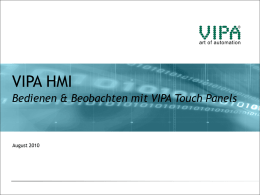 Bedienen & Beobachten mit VIPA Touch Panels