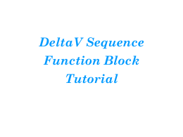 DeltaV Sequence Tutorial
