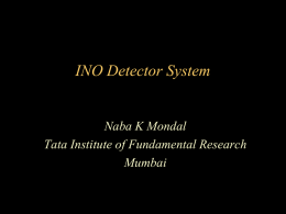 INO Detector System - Tata Institute of Fundamental Research