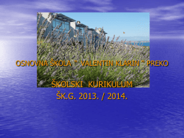 kurikulum_2013.14 - Osnovna škola "Valentin Klarin" Preko
