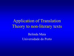 Application of Translation Theory to non