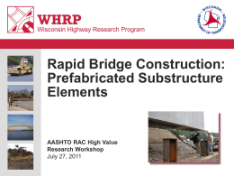 Prefabricated Substructure Elements--Wisconsin HVR-