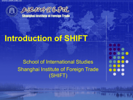 Introduction of SHIFT