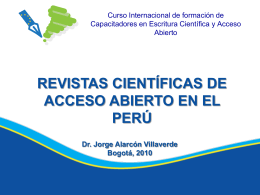 Revistas Científicas de acceso abierto en el Perú, Dr