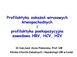 Profilaktyka HCV, HBV, HIV - Uniwersytet Medyczny w Łodzi