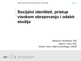 Prezentacija projekta - Institut za društvena istraživanja u Zagrebu