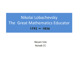 Nikolai Lobachevsky and Russian Mathematics - HPM