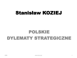 Polskie dylematy strategiczne, wykład w UJ