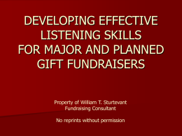The Fundraiser`s Guide to Listening