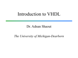 VHDL Intro - University of Michigan