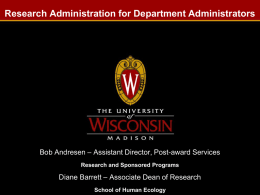 Research Administration for Department Administrators