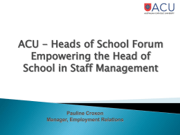 Empowering the Heads of School in Staff Management
