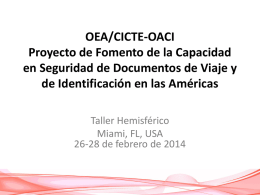 OEA/CICTE-OACI Proyecto de Fomento de la Capacidad en