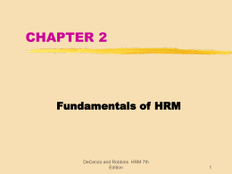 Chapter 1 - HRM in a Dynamic Environment