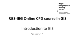 Session one: Introduction to GIS