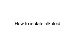 How to isolate alkaloid