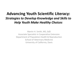 HFC Strategic Initiative Issue 2: Youth Science Literacy