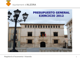 Presupuesto 2012 - Ajuntament d`Alzira