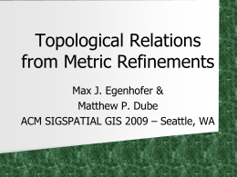 Topological Relations from Metric Refinements