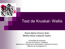 Test de Kruskal- Wallis - Universidad de Antioquia