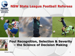 Foul Recognition, Selection & Severity