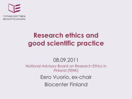 Research ethics and good scientific practice