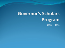 Governor`s Scholars Program