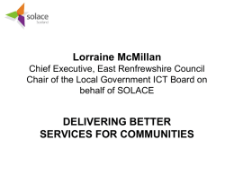 Lorraine McMillan Chief Executive, East Renfrewshire